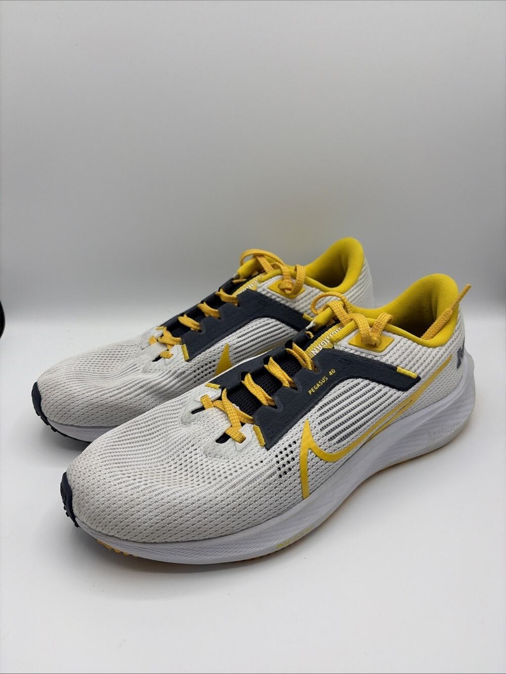 Nike Air Zoom Pegasus 40 Mens Size 9 Michigan Wolverines Shoes DZ6001-100 GOOD